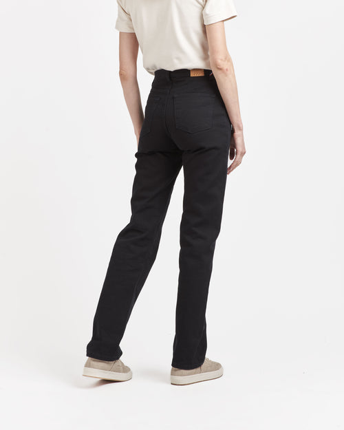Jean femme droit taille haute Noir - Apolline - Atelier Tuffery