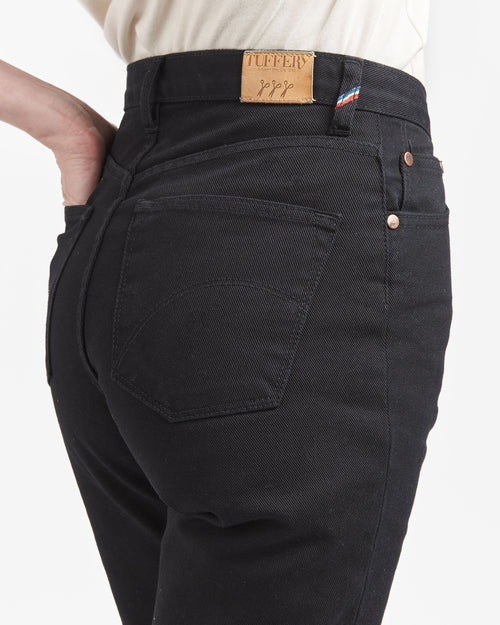 Jean femme droit taille haute Noir - Apolline - Atelier Tuffery