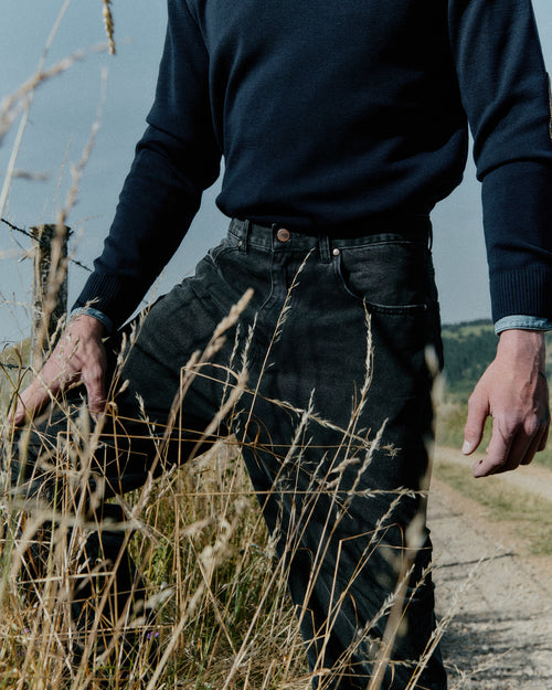 Men's baggy black washed jeans - Gaspard - Atelier Tuffery