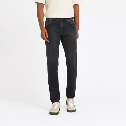 Jean homme droit ajusté Noir Délavé - Alphonse - Atelier Tuffery