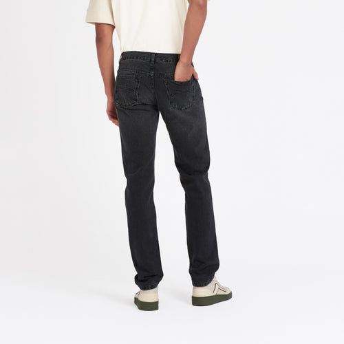 Jean homme droit ajusté Noir Délavé - Alphonse - Atelier Tuffery