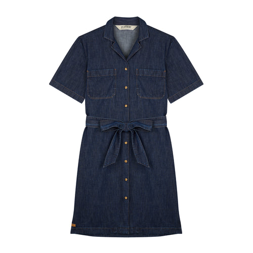 Stonewashed Denim Shirt Dress - Hlne Atelier Tuffery Stonewashed Denim Shirt Dress - Hlne Atelier Tuffery