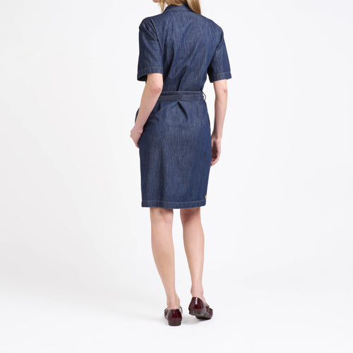 stonewash denim shirt dress Lightweight Stone Wash Denim Shirtdress Tibi Official