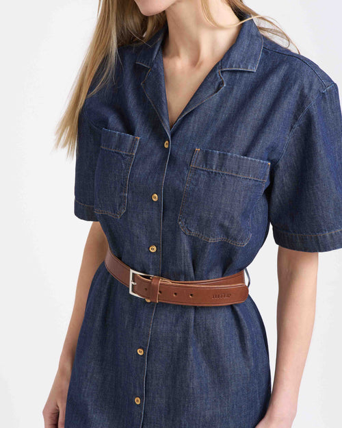 Stonewashed Denim Shirt Dress