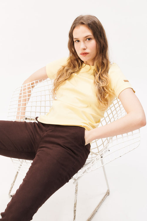 T-shirt femme 100% Coton Bio Jaune Clair - Atelier Tuffery