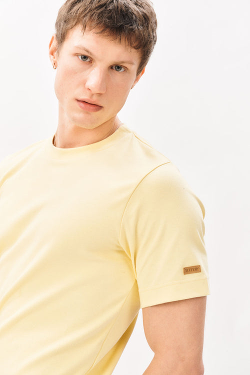 Men's T-Shirt 100% Organic Cotton Light Yellow - Atelier Tuffery