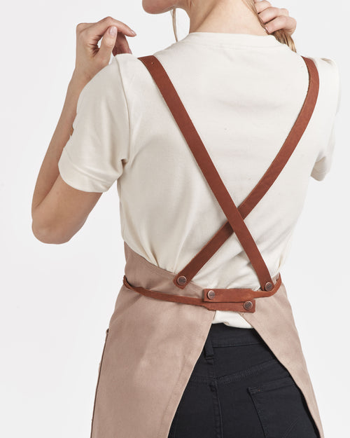 Tablier court en jean Beige - Atelier Tuffery