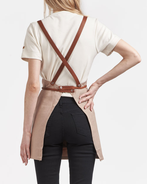 Tablier court en jean Beige - Atelier Tuffery