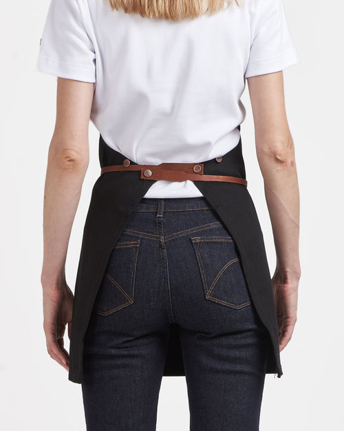 Tablier court en jean Noir - Atelier Tuffery