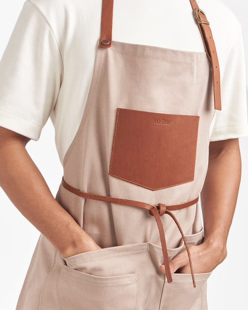 Tablier long en jean Beige - Atelier Tuffery