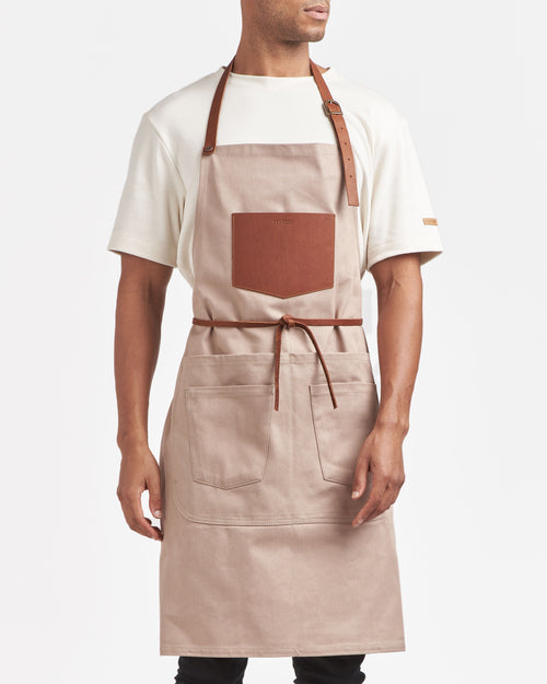 Tablier long en jean Beige - Atelier Tuffery