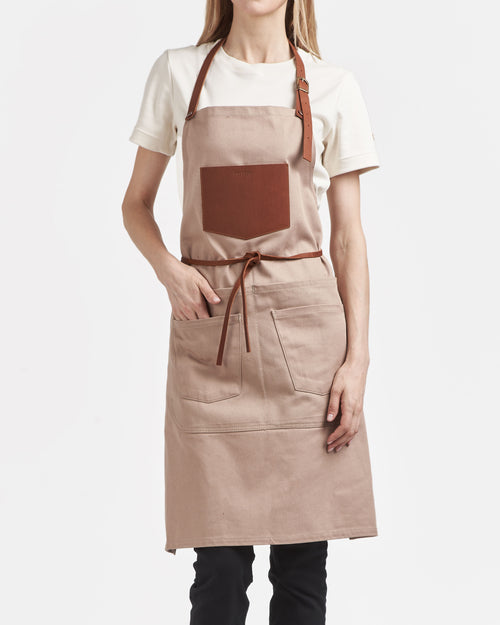 Tablier long en jean Beige - Atelier Tuffery