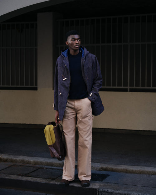 Manteau homme en jean Laine Française - Aigoual - Atelier Tuffery