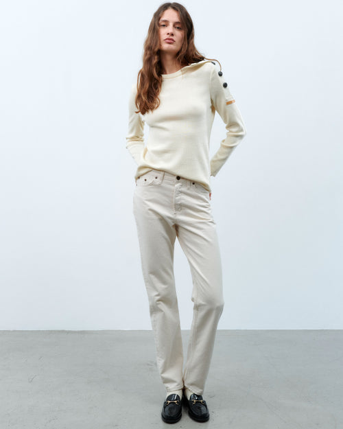 Women's straight high-waisted jeans Ecru - Apolline - Atelier Tuffery