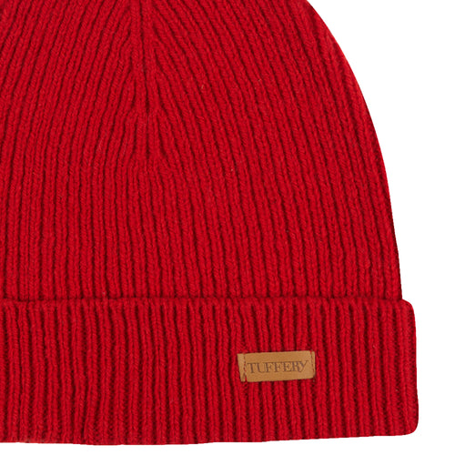 Bonnet en laine française côtelée – Rouge - Atelier Tuffery