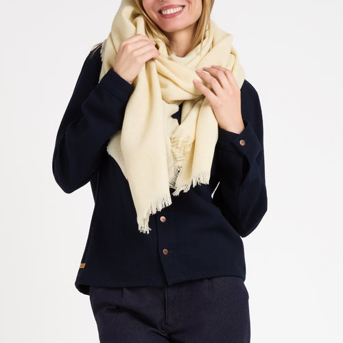 Écharpe en laine française – Écru - Atelier Tuffery