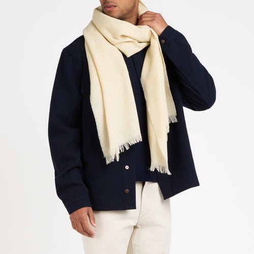 Écharpe en laine française – Écru - Atelier Tuffery