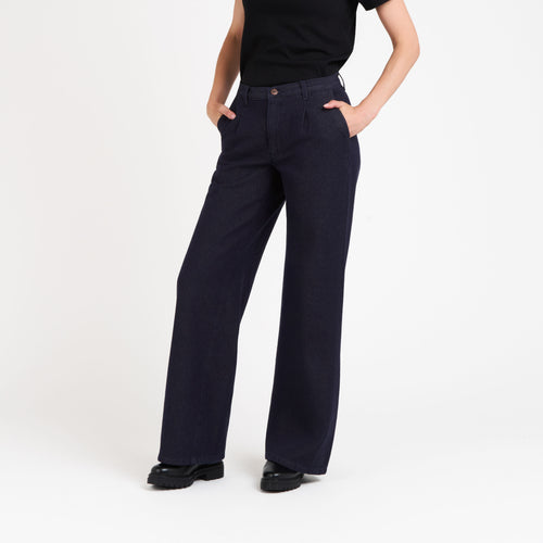 Pantalon femme large taille haute en laine mérinos française – Gabi - Atelier Tuffery