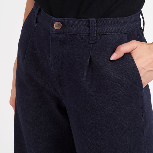 Pantalon femme large taille haute en laine mérinos française – Gabi - Atelier Tuffery