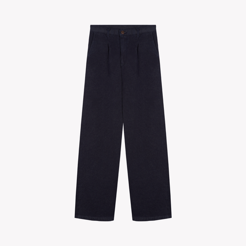 Women's wide-leg, high-waisted Merino wool trousers – Gabi - Atelier Tuffery