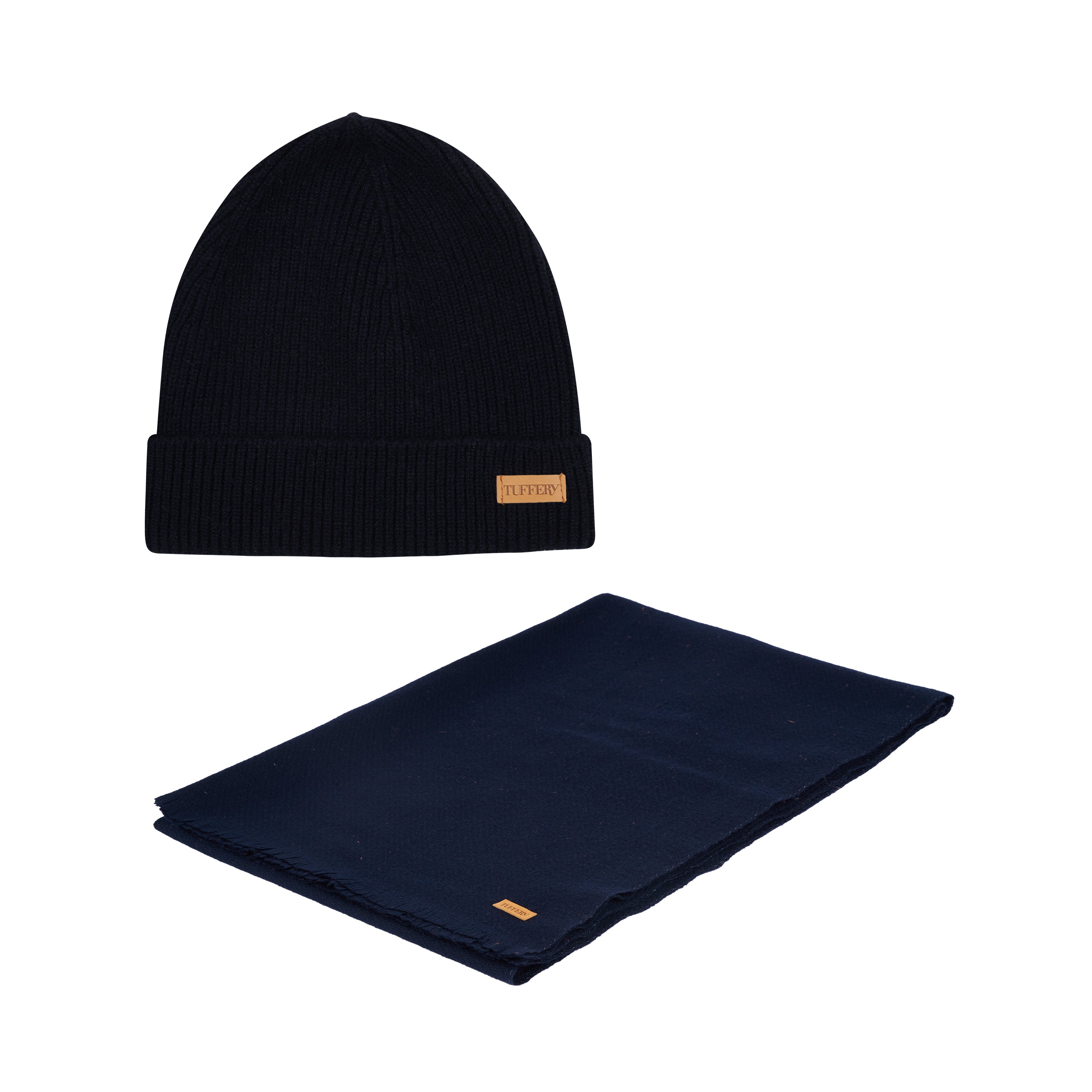Bonnet et écharpe Marine en laine française – Coffret cadeau | Atelier Tuffery