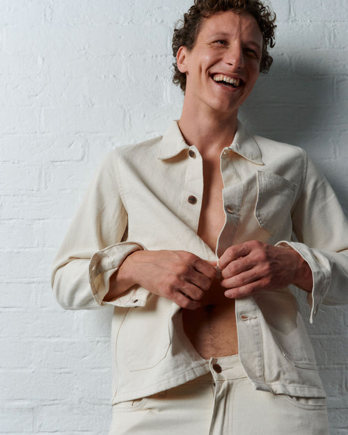 Veste homme en jean Écru - Méjean - Atelier Tuffery