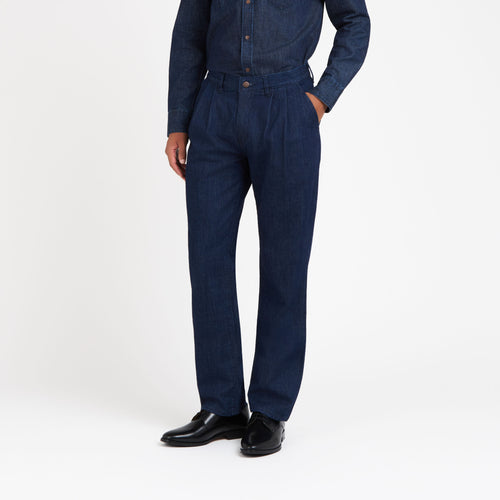 Pantalon homme plissé ajusté brut - Achille - Atelier Tuffery