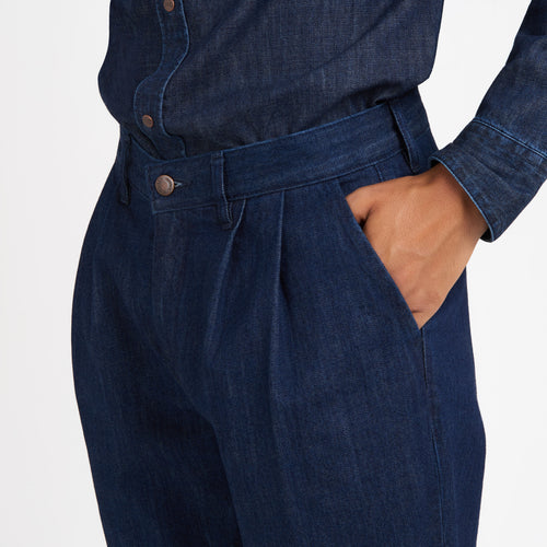 Pantalon homme plissé ajusté brut - Achille - Atelier Tuffery