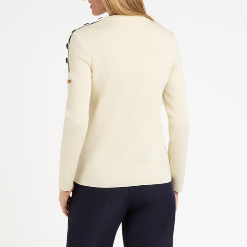 Pull femme en laine Française Écru – SAINT JAMES x Atelier TUFFERY - Transmission - Atelier Tuffery