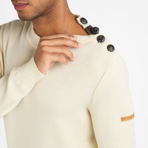 Pull homme en laine française Écru – SAINT JAMES x Atelier TUFFERY - Patrimoine - Atelier Tuffery