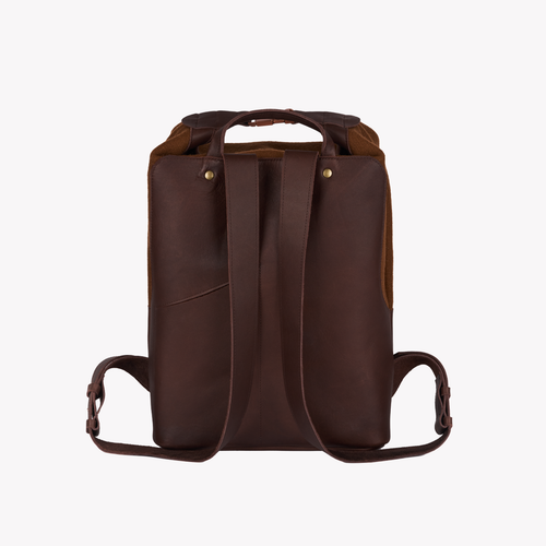 Chocolate Leather & French Wool Backpack - Atelier Tuffery