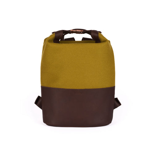 Sac à dos cuir & laine Olive - Atelier Tuffery