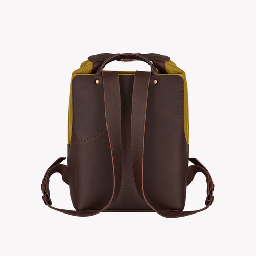 Olive Leather & French Wool Backpack - Atelier Tuffery