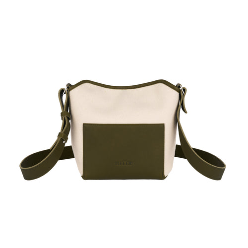 Sac bandoulière cuir & laine Écru - Atelier Tuffery
