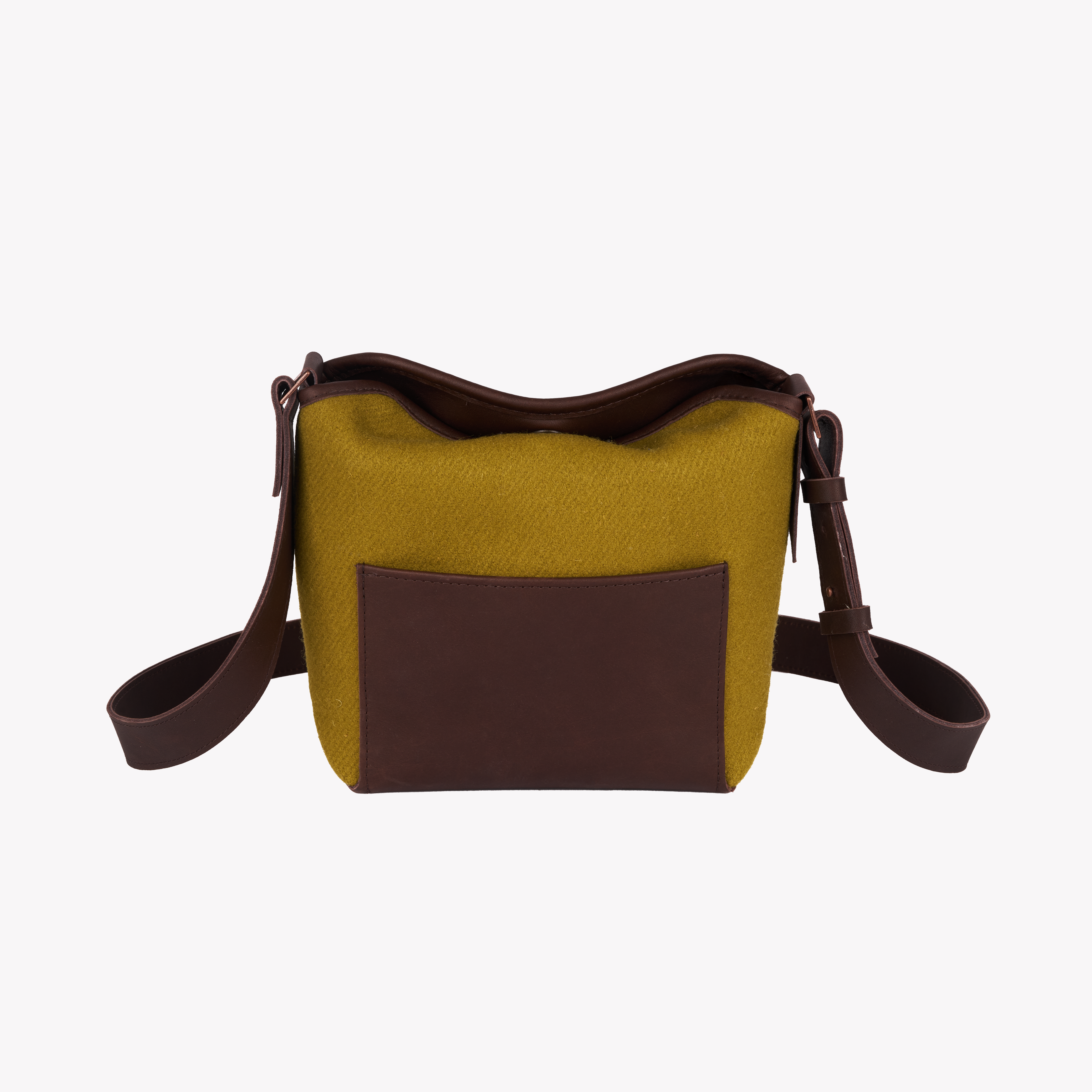 Olive Leather & French Wool Shoulder Bag | Atelier Tuffery