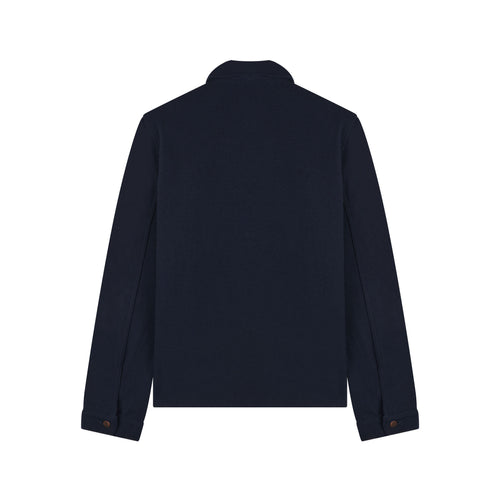 Surchemise homme droite en laine française Marine - Atelier Tuffery