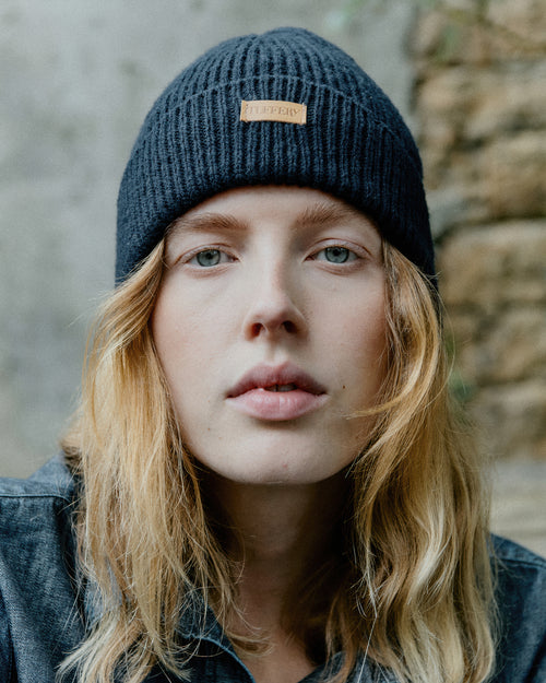 Bonnet Marine en Laine Côtelé - Atelier Tuffery