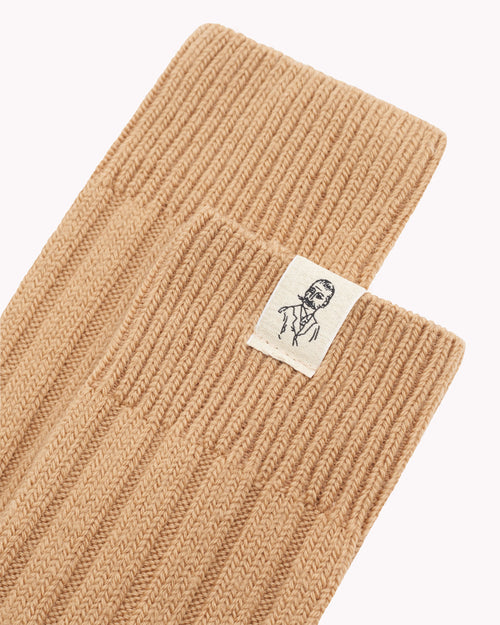 Chaussettes épaisses laine française café - Atelier Tuffery