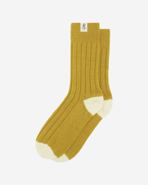 Chaussettes épaisses laine française olive - Atelier Tuffery