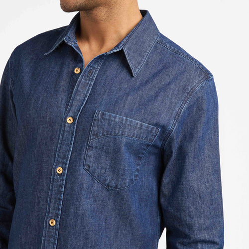 メンズ ストレートシャツ ローデニム - Aubrac - Atelier Tuffery