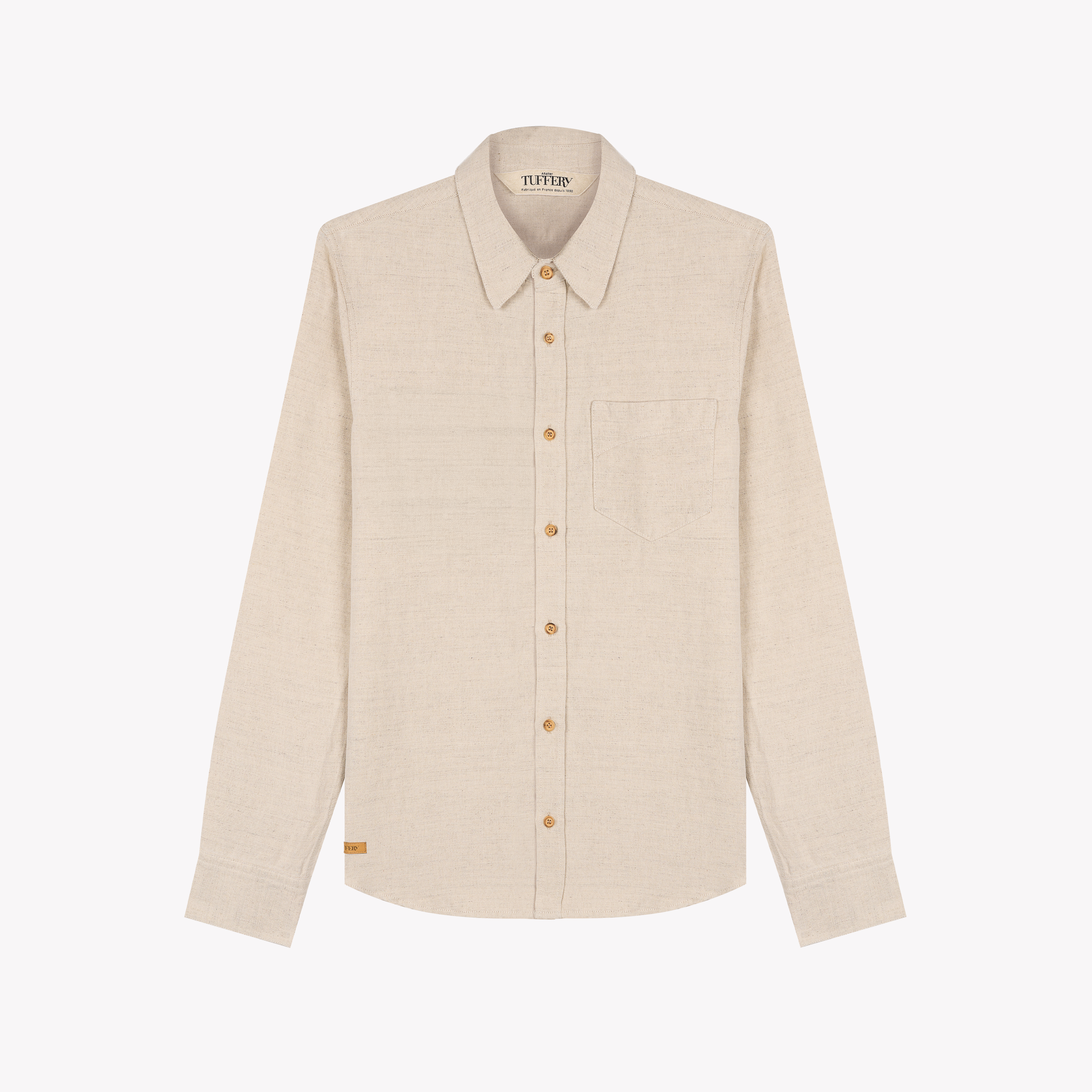 Chemise homme droite en Chanvre Naturel - Aubrac | Atelier Tuffery