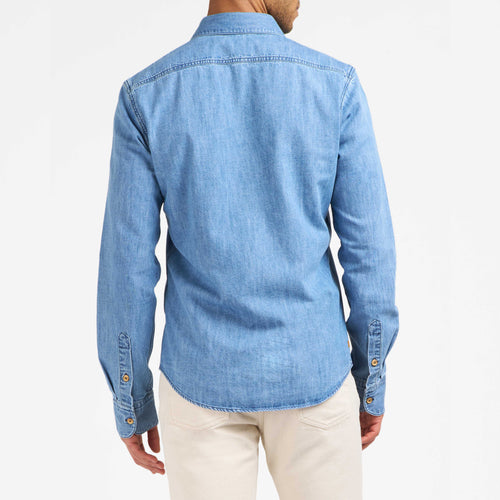 メンズ ストレートシャツ ライトブルー - Aubrac - Atelier Tuffery