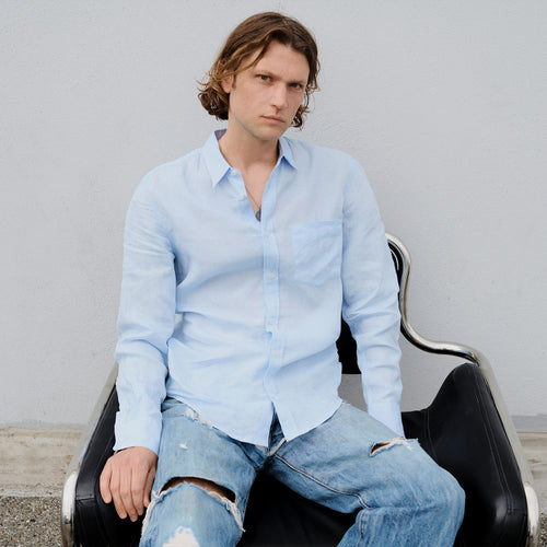 Chemise Homme droite lin Clair - Aubrac - Atelier Tuffery