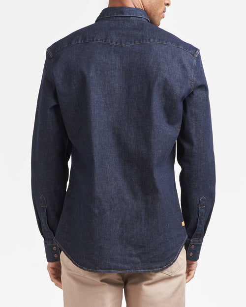 メンズ デニムシャツ インディゴブルー - Cévennes - Atelier Tuffery