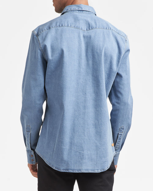 メンズ デニムシャツ ライトブルー - Cévennes - Atelier Tuffery
