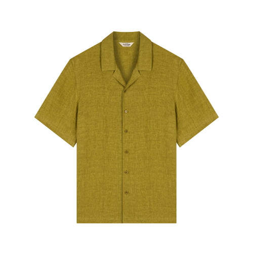 Chemisette Homme droite lin Olive - Anduze - Atelier Tuffery