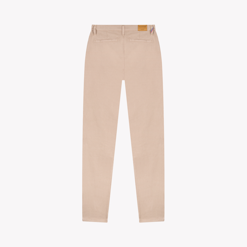 Beige fitted high-waisted women's chinos - Léonie - Atelier Tuffery