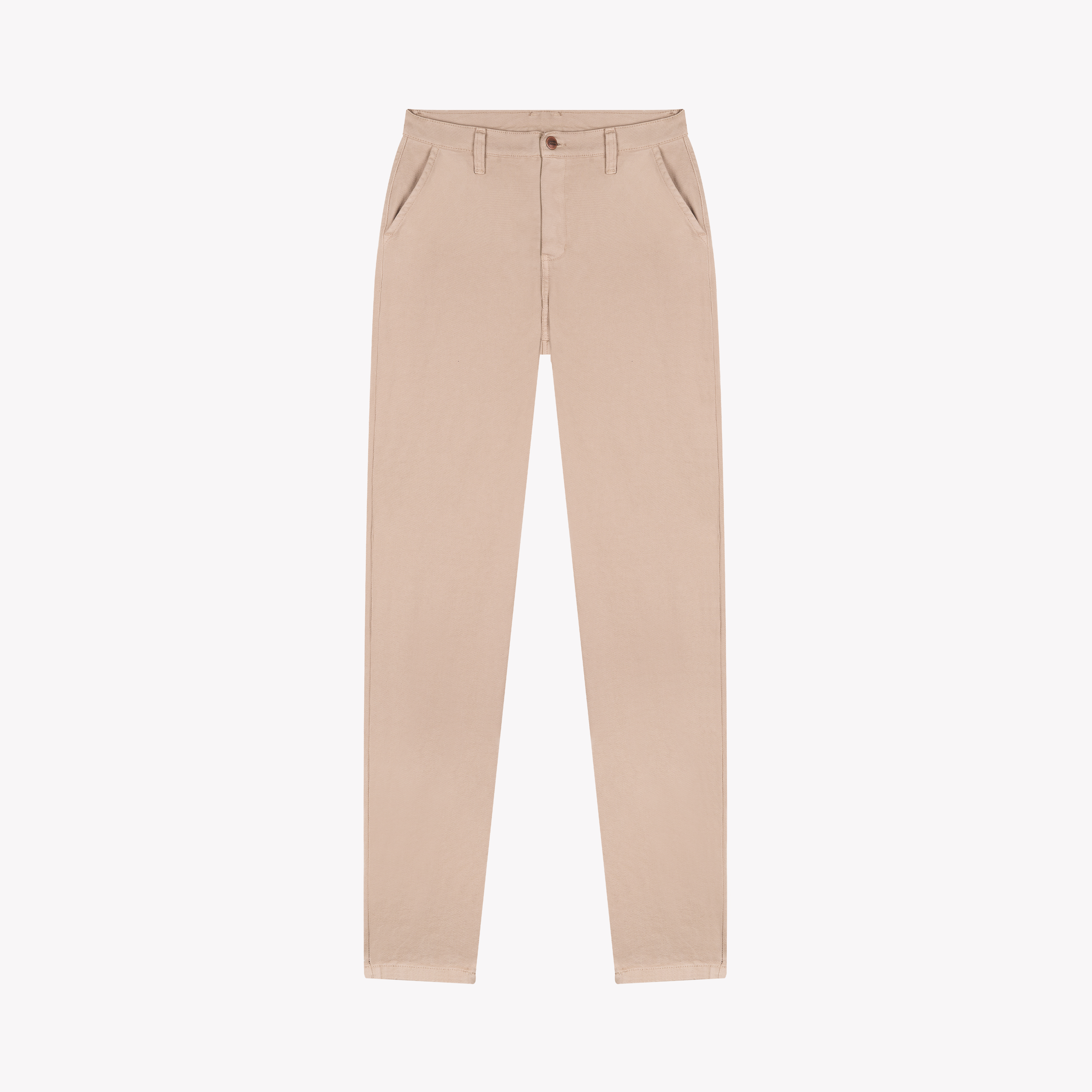 Beige fitted high-waisted women's chinos - Léonie | Atelier Tuffery