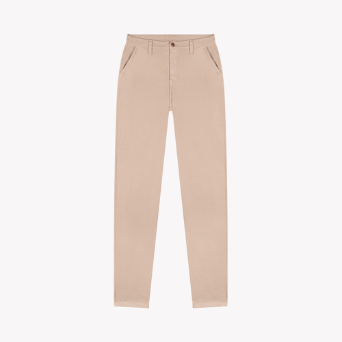 Beige fitted high-waisted women's chinos - Léonie - Atelier Tuffery