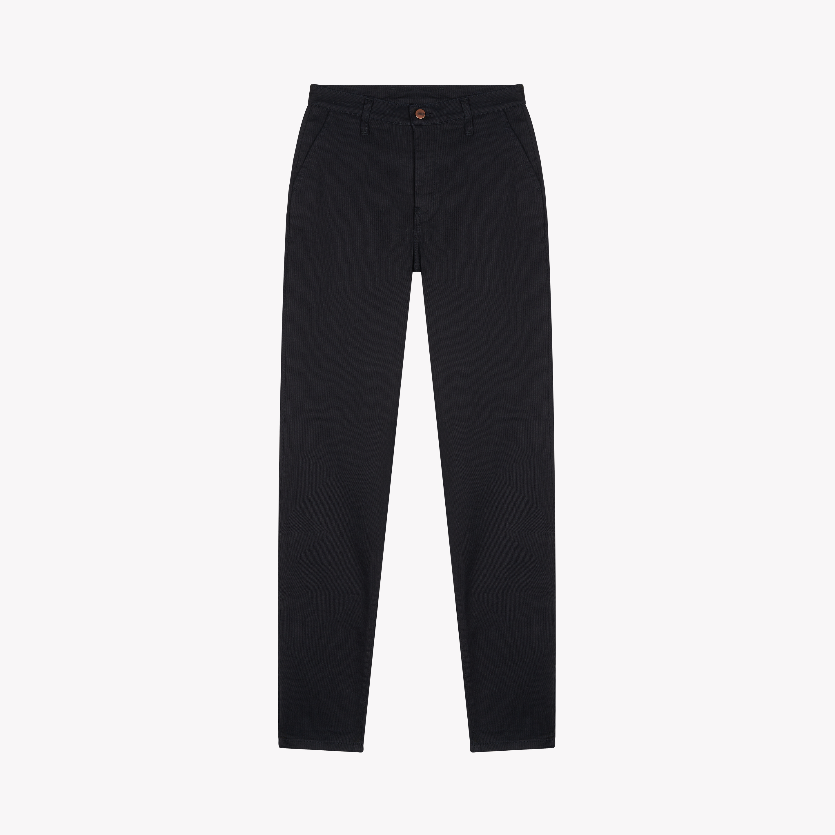 Women's high-waisted fitted chinos Black | Atelier Tuffery